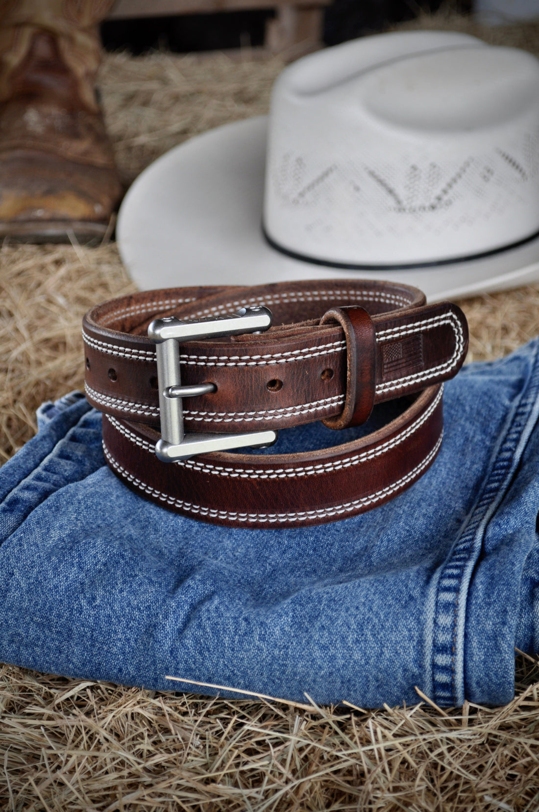 Macks Belts: The Patriot Double Stiched Belt 🇺🇸