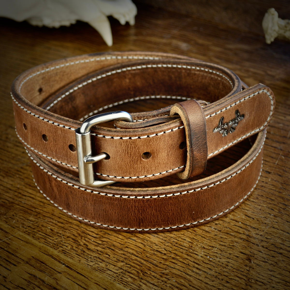 Rust Oak Stitched Belt