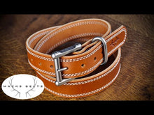 Load and play video in Gallery viewer, The Patriot Double Stitched Belt
